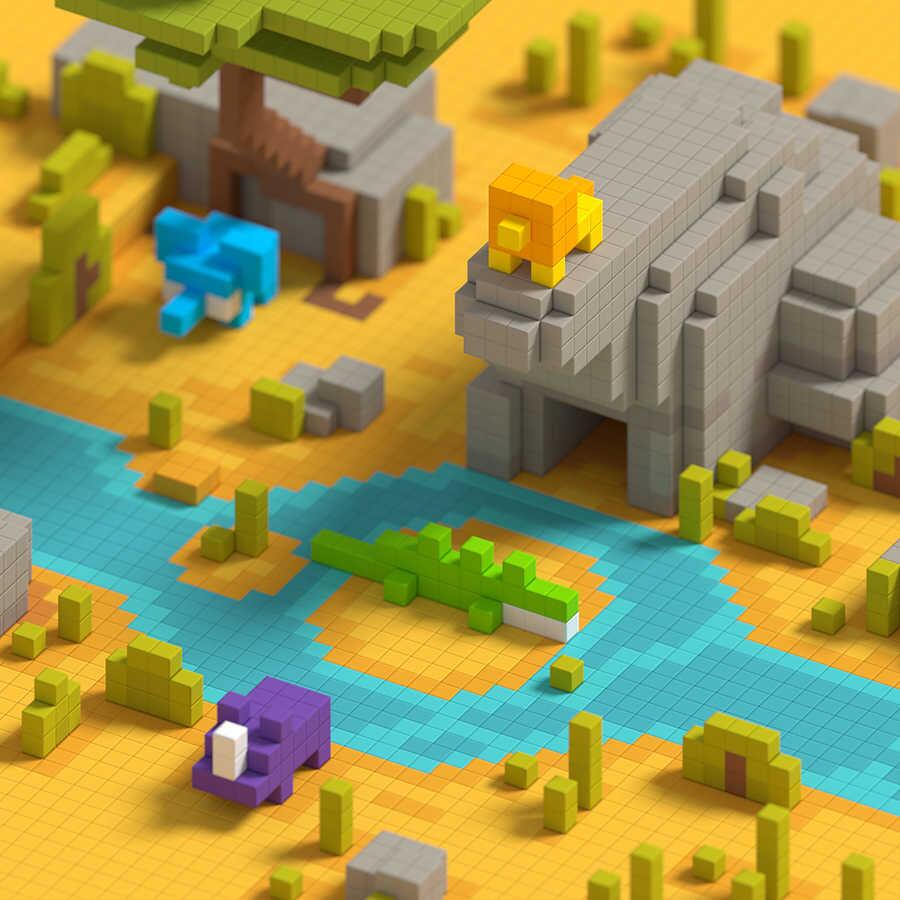 Pixio-Pixio Mini Safari İnteraktif Mıknatıslı Manyetik Blok Oyuncak-İnteraktif Oyuncak-2-Milagron.com