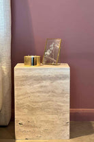 Raika Studio-Cave Travertine Side Table-Sehpa-5-Milagron.com