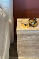 Raika Studio-Cave Travertine Side Table-Sehpa-7-Milagron.com