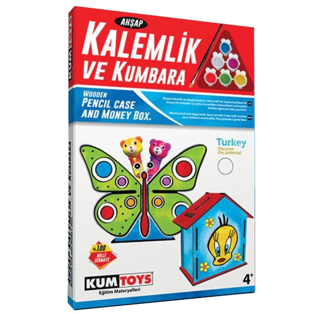 Redka - KumToys-Ahşap Kalemlik Ve Kumbara Seti-Oyuncak-1-Milagron.com