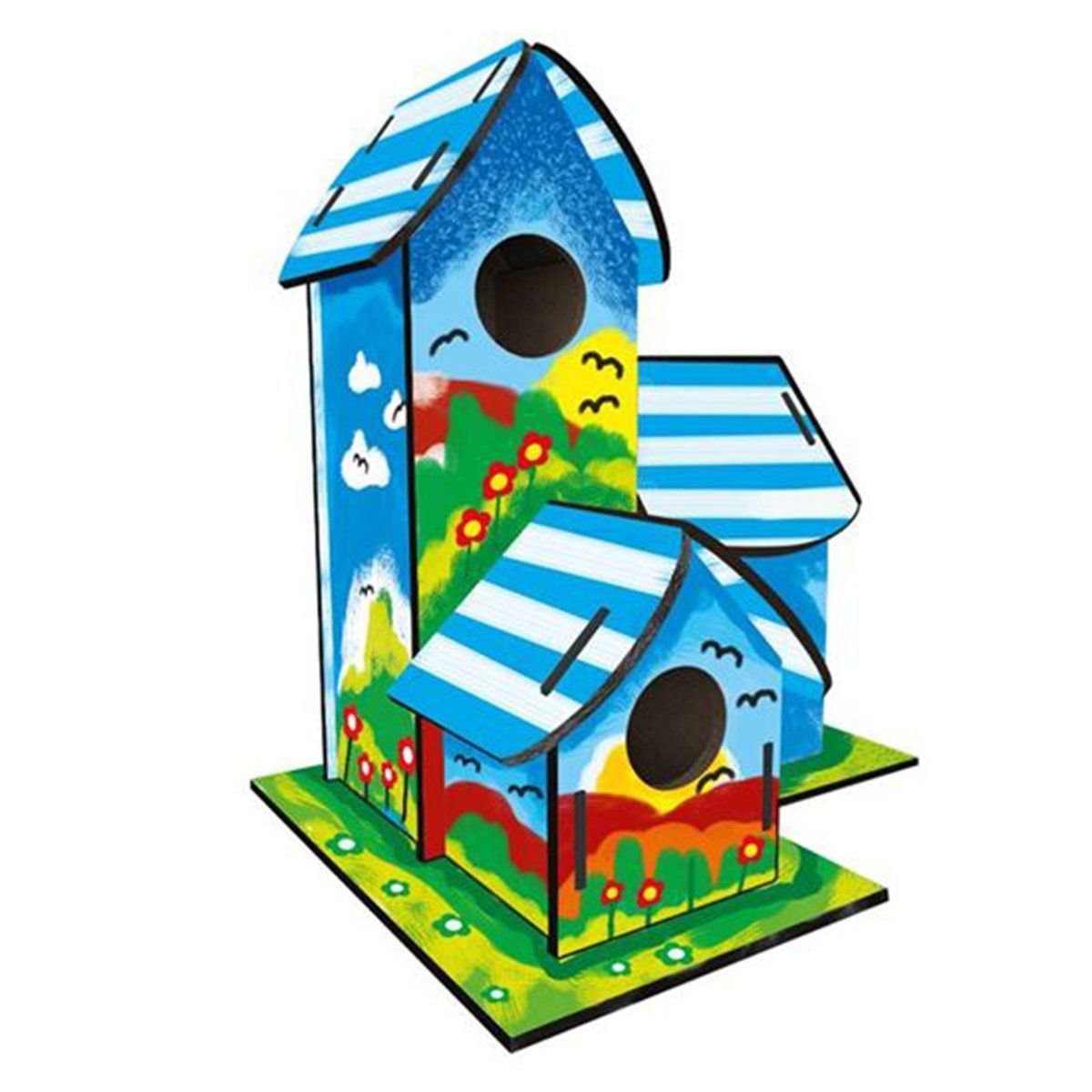 Redka - KumToys-Kum Boyanabilir 3'Lü Kuş Evi Bird House-Oyuncak-3-Milagron.com
