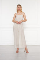 Silk Parade-Saf İpek Şifon Bej Tulum-Tulum-2-Milagron.com