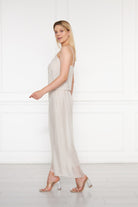 Silk Parade-Saf İpek Şifon Bej Tulum-Tulum-3-Milagron.com