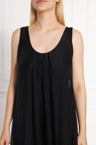 Silk Parade-Saf İpek Şifon Siyah Elbise-Elbise-4-Milagron.com