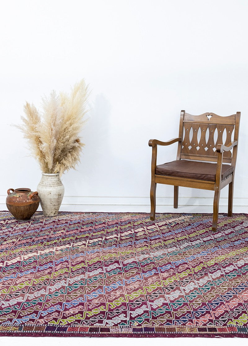 Soho Antiq-Almila Vintage Etnik Desenli Cicim Kilim 188 X261 Cm-Halı-2-Milagron.com