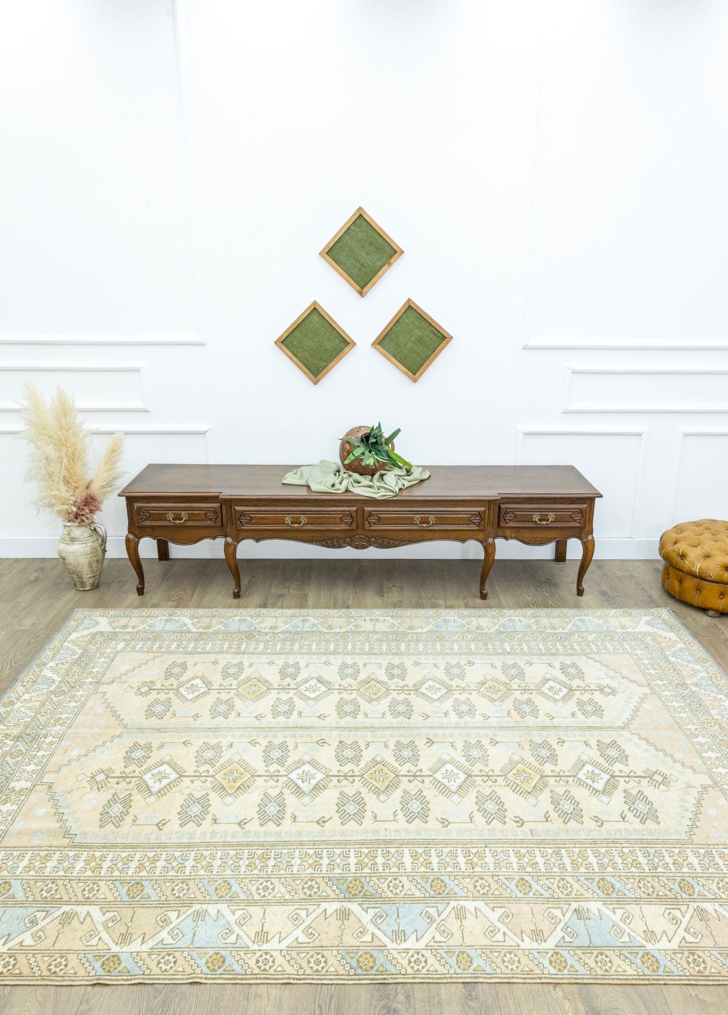 Soho Antiq-Asima Geometrik Desenli Döşemealtı Yün Halı 199x285 Cm-Halı-2-Milagron.com