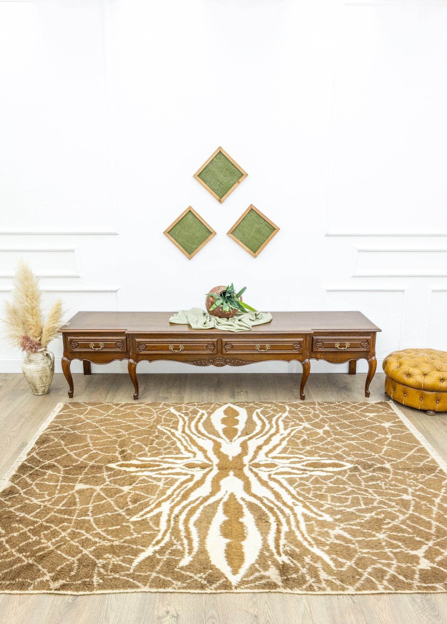 Soho Antiq-Belen Soyut Tasarımlı El Dokuma Shaggy Halı 167x232 Cm-Halı-2-Milagron.com