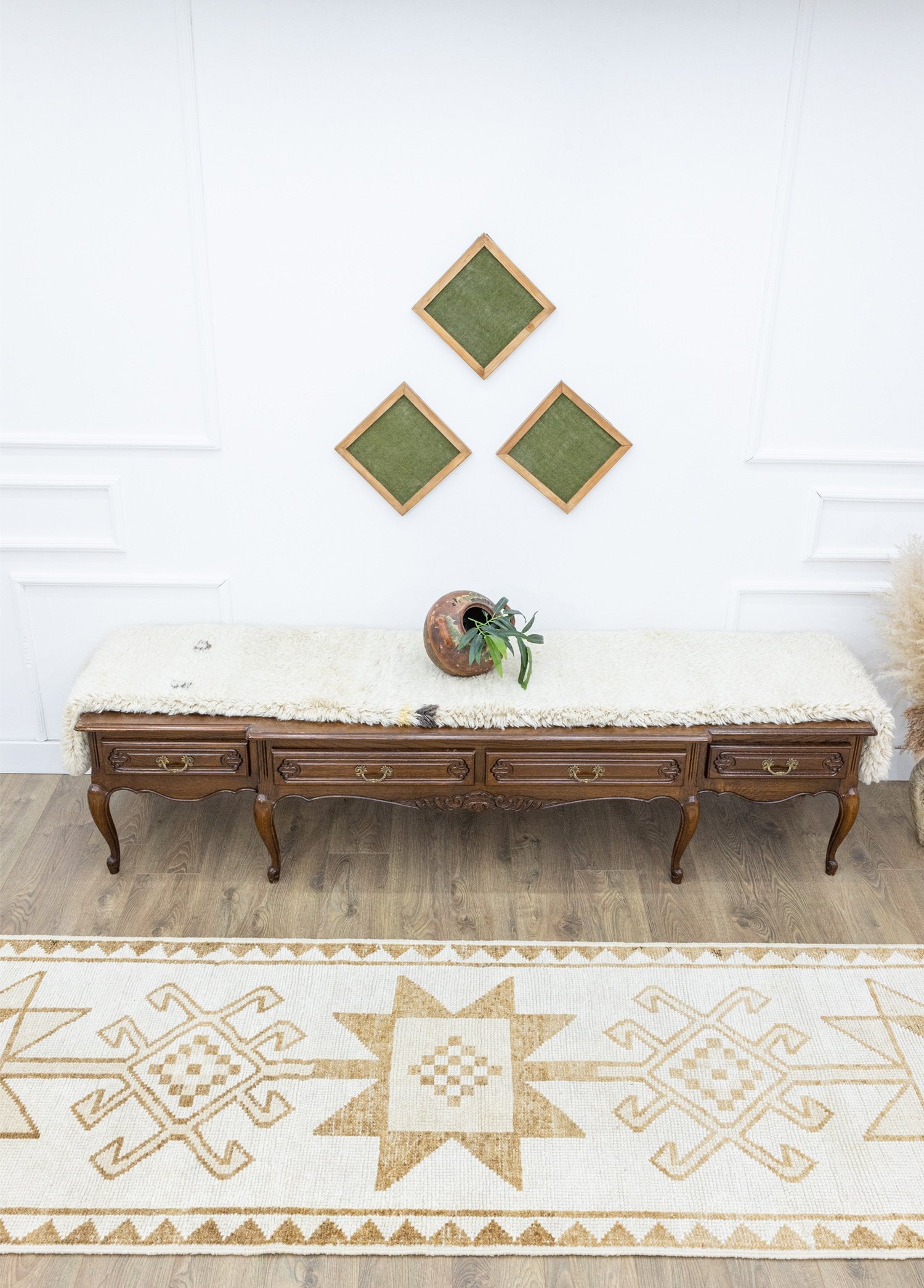 Soho Antiq-Beydalı İlkel Desenli El Dokuma Herki Yolluk 100x380 Cm-Halı-2-Milagron.com