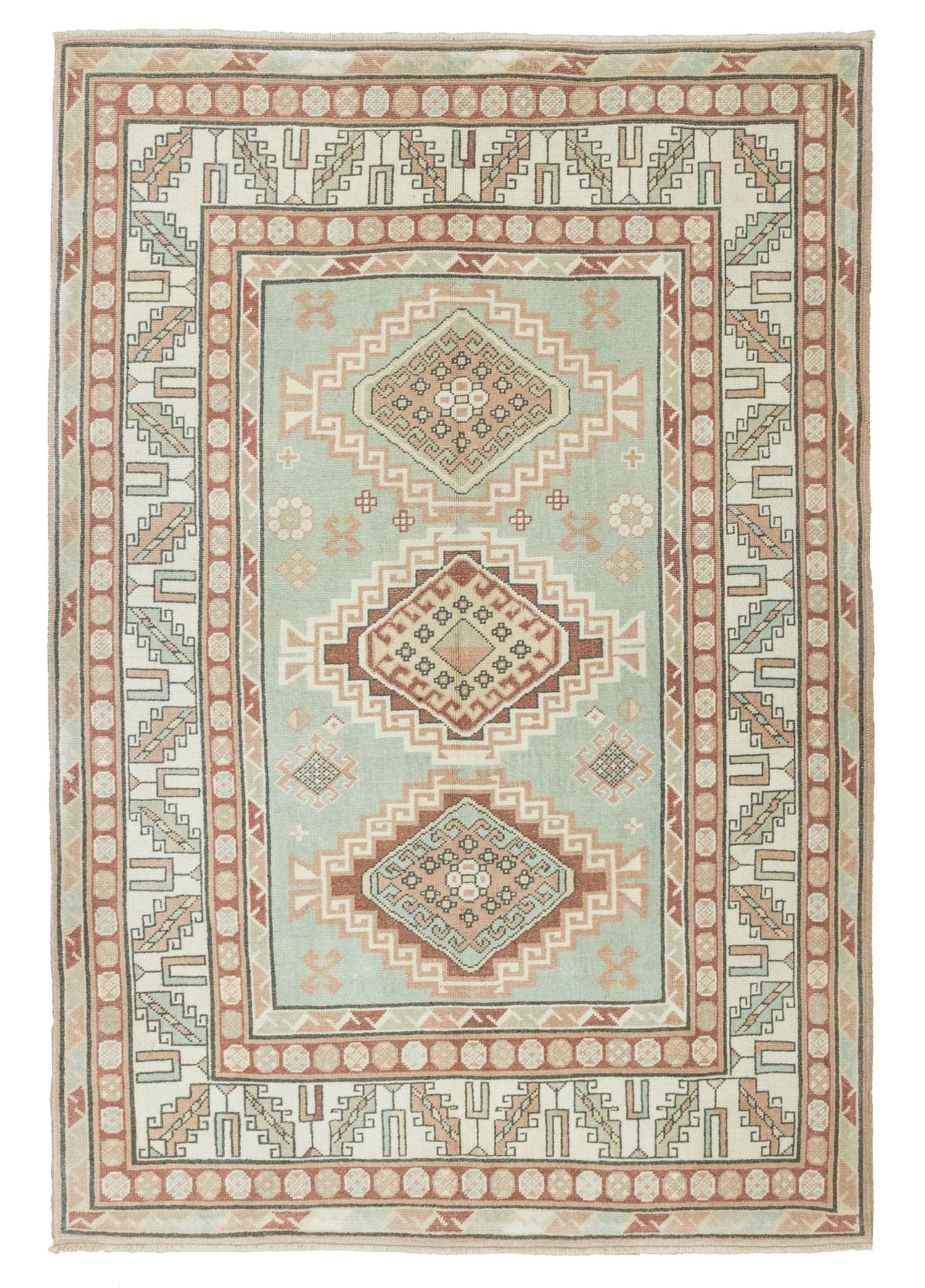 Soho Antiq-Cilo Geometrik Desenli El Dokuma Yün Halı 130x192 Cm-Halı-1-Milagron.com