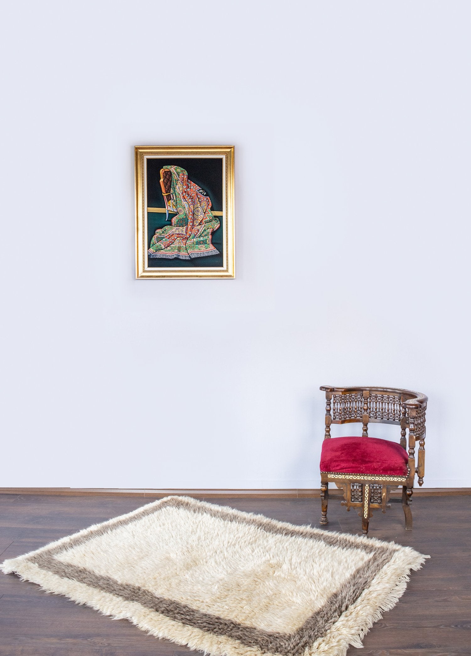 Soho Antiq-Cramy çerçeve Desenli El Dokuma Tülü Halı 120x158 Cm-Halı-2-Milagron.com