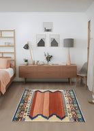 Soho Antiq-Dalen Etnik Desenli El Dokuma Yün Halı Kilim 110x142 Cm-Halı-2-Milagron.com