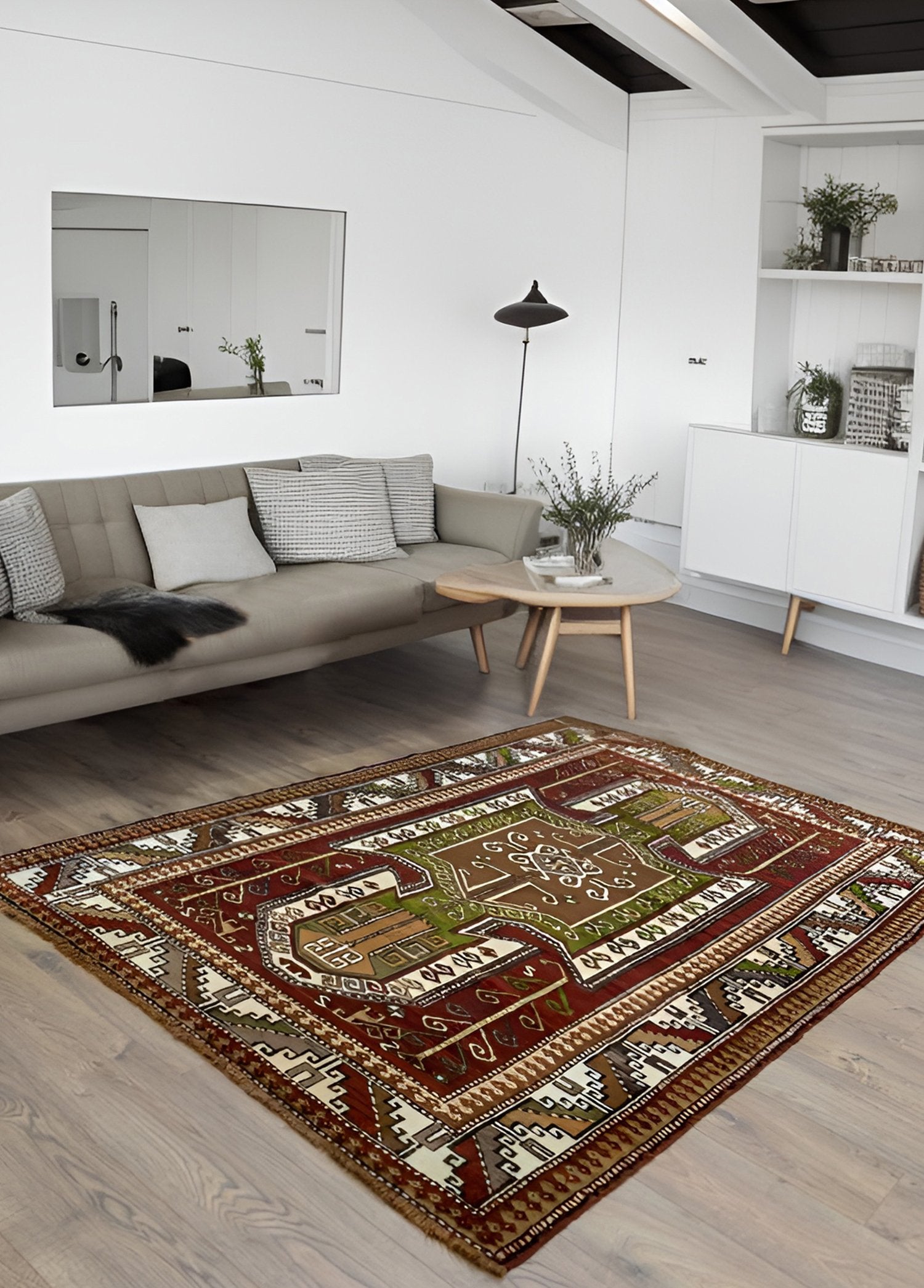 Soho Antiq-Dante Kazak Desenli El Dokuma Kars Halısı 153x235 Cm-Halı-2-Milagron.com