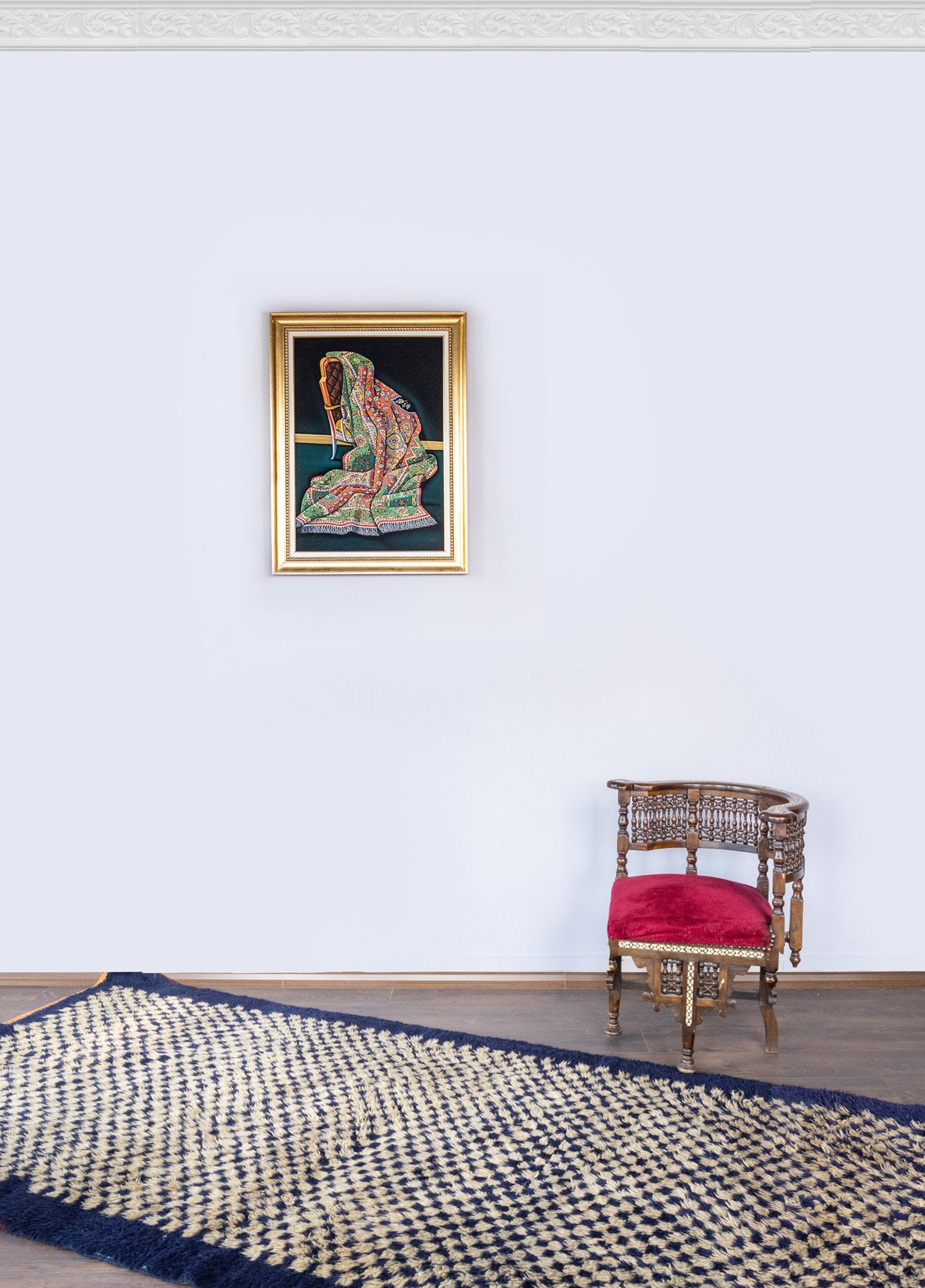 Soho Antiq-Dolf Dama Desenli Yün El Dokuma Tülü Halı 140x287 Cm-Halı-2-Milagron.com