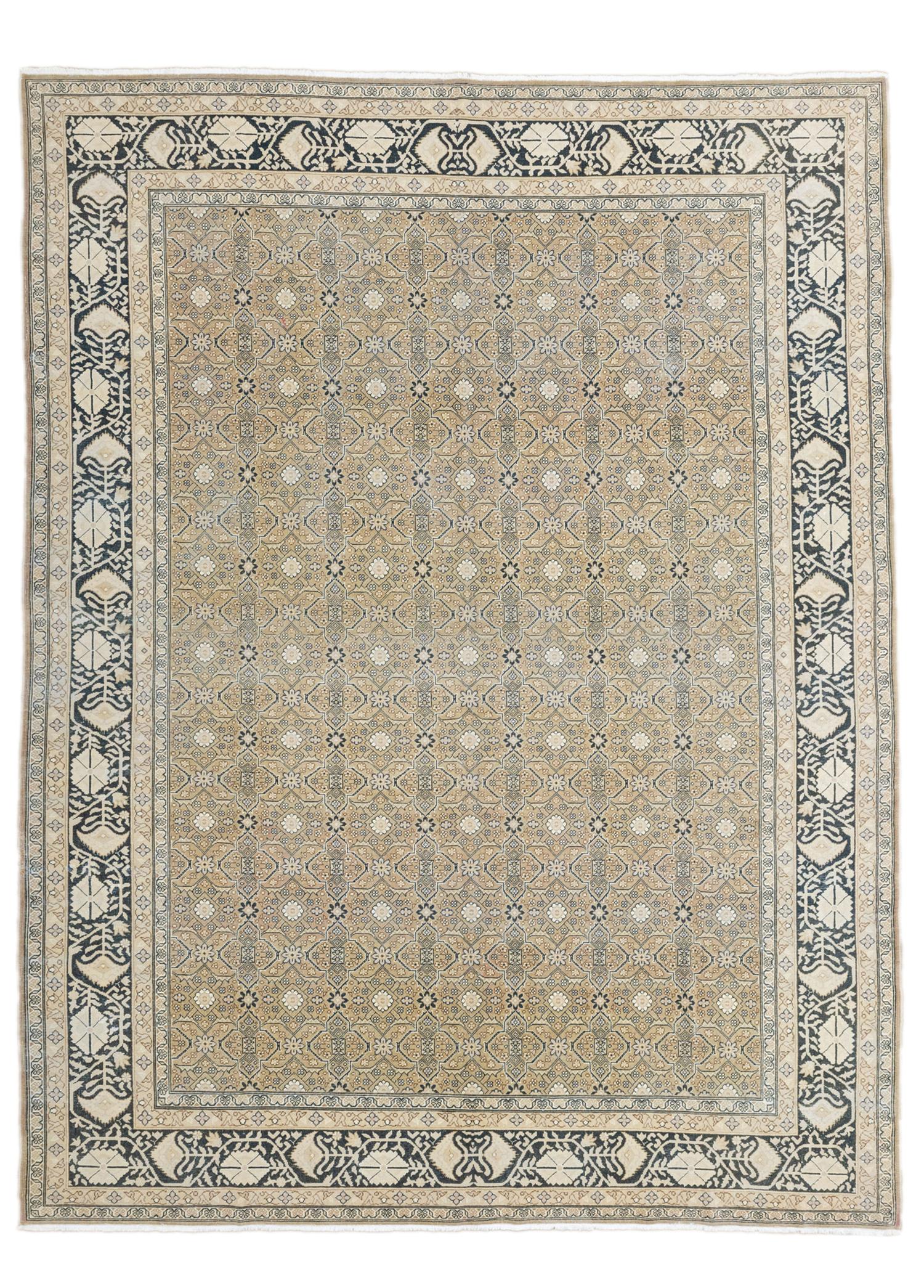 Soho Antiq-Eyvan Geometrik çiçek Desenli El Dokuma İran Halısı 294x390 Cm-Halı-1-Milagron.com