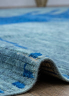 Soho Antiq-Faralya Mavi Figürlü Tülü El Dokuma Yün Halı 278x443 Cm-Halı-5-Milagron.com