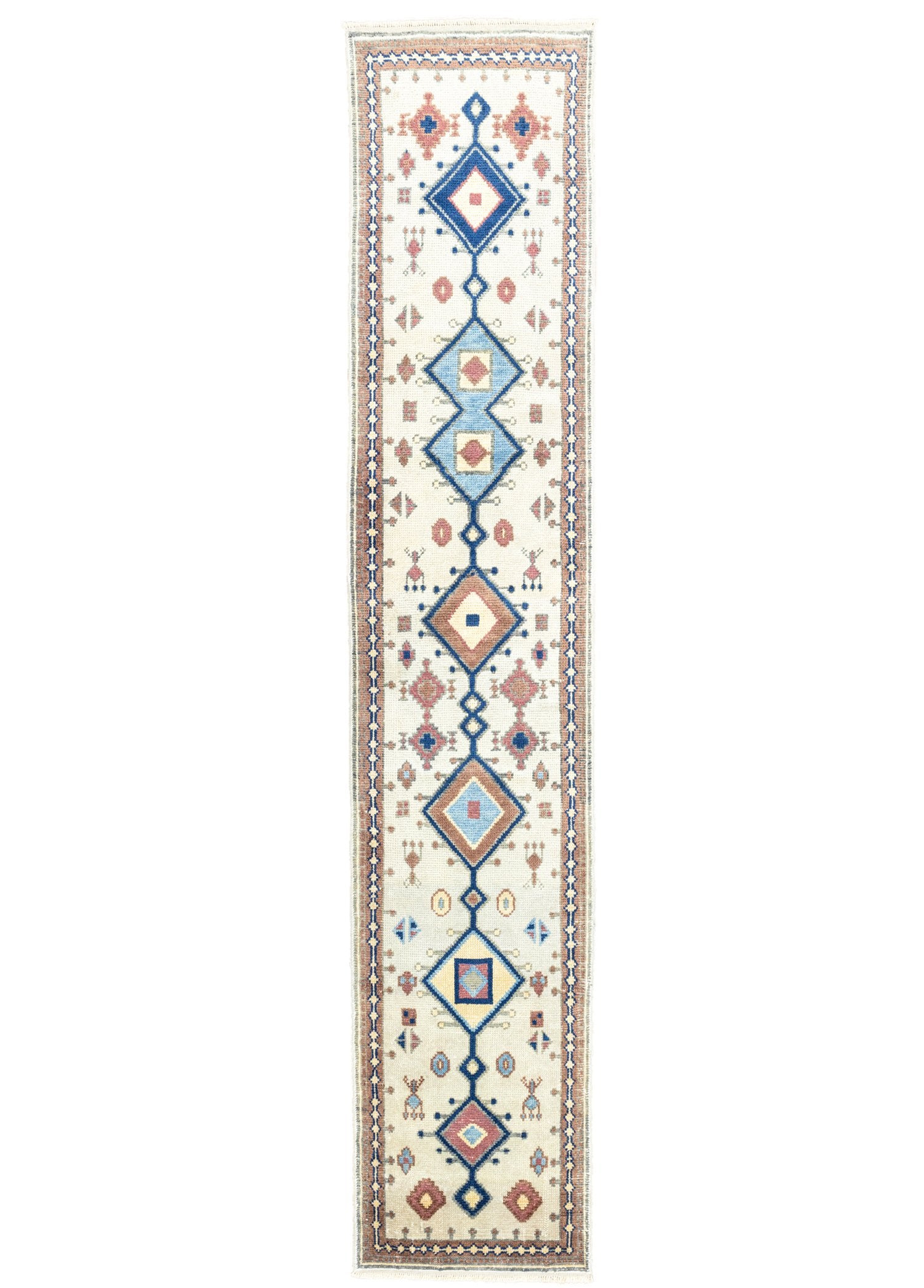 Soho Antiq-Girelli Geometrik Desenli El Dokuma Yün Yolluk 76x378 Cm-Halı-1-Milagron.com