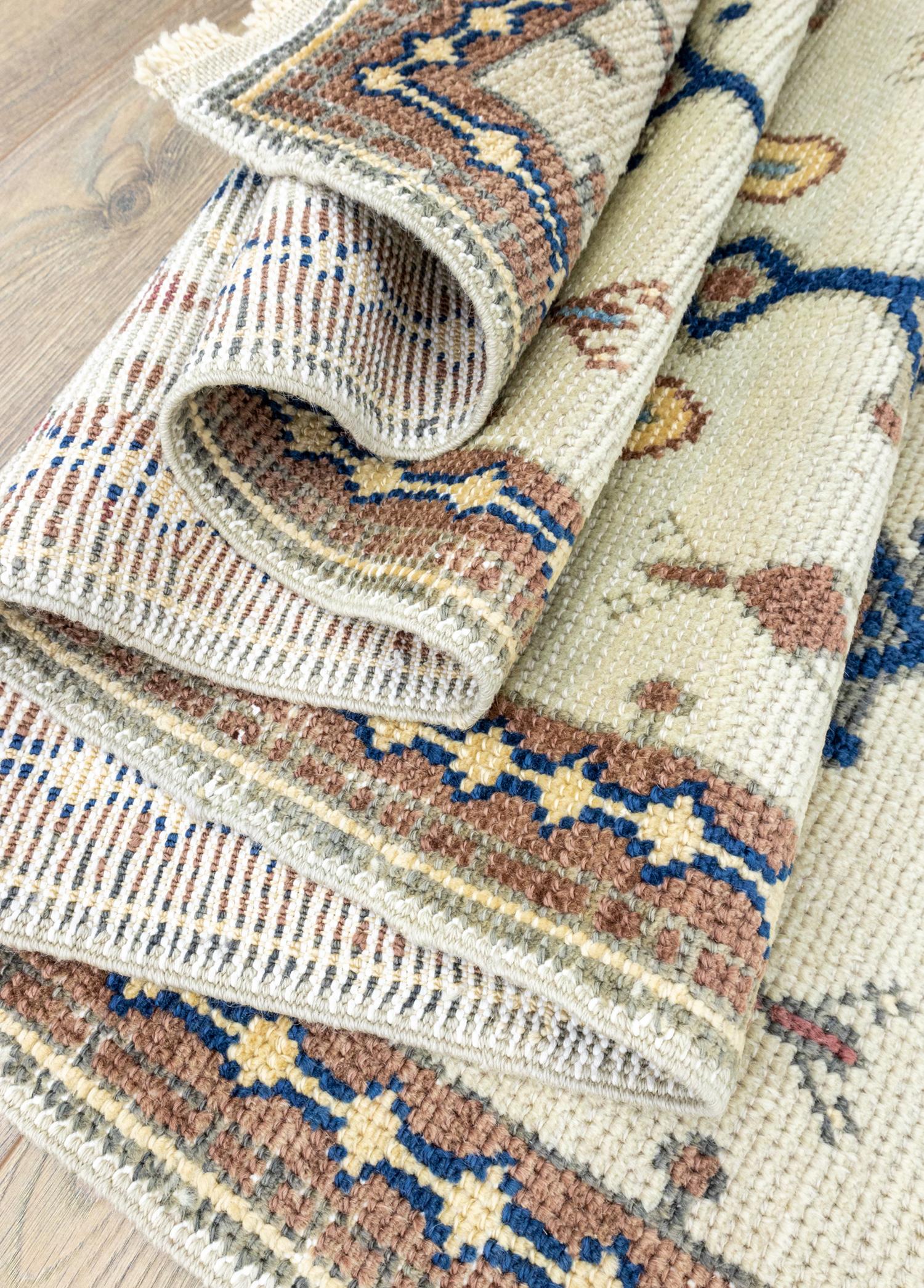 Soho Antiq-Girelli Geometrik Desenli El Dokuma Yün Yolluk 76x378 Cm-Halı-6-Milagron.com