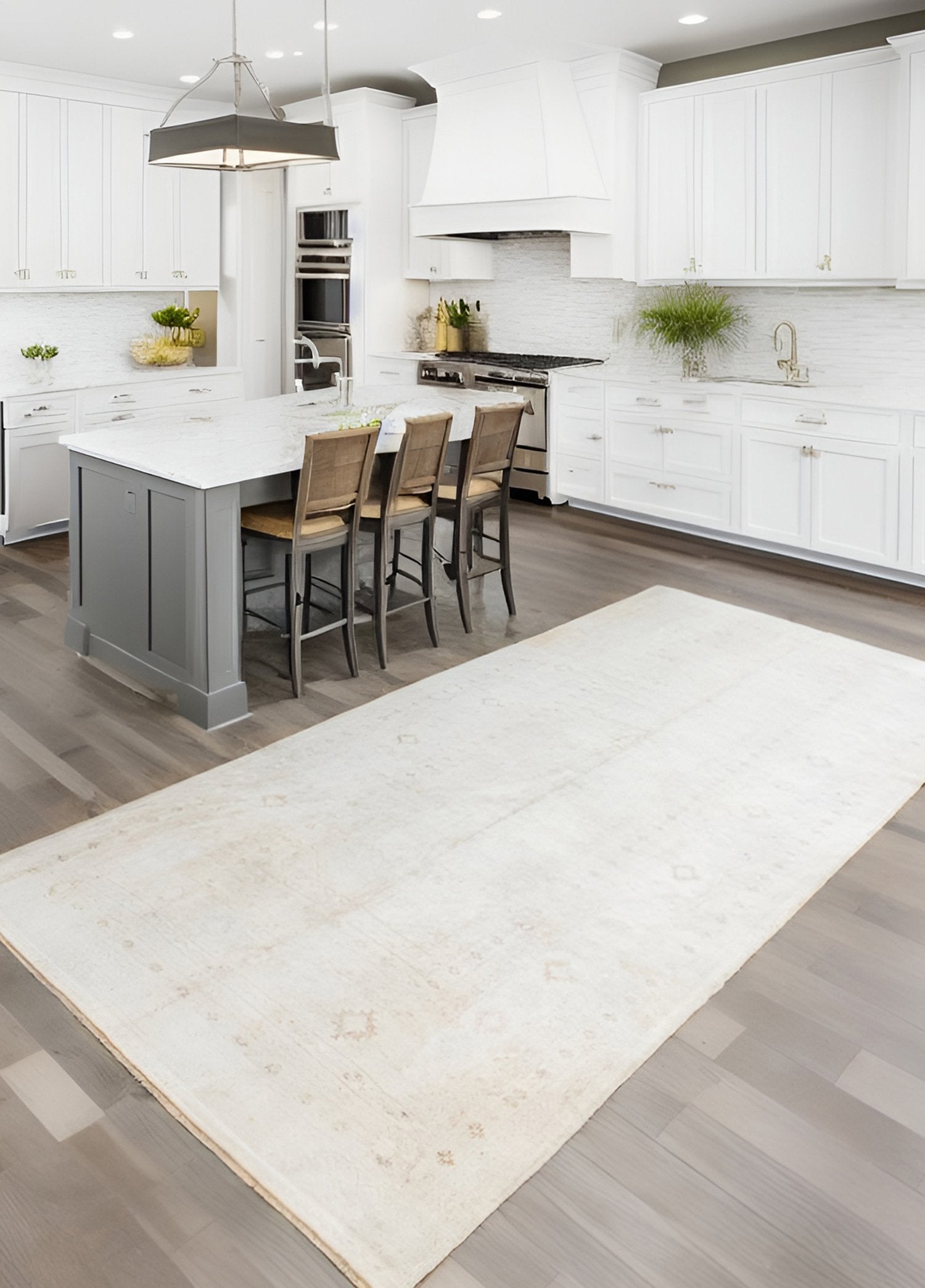 Soho Antiq-Gizay Nötr Renkli El Dokuma Halı 136x277 Cm-Halı-2-Milagron.com