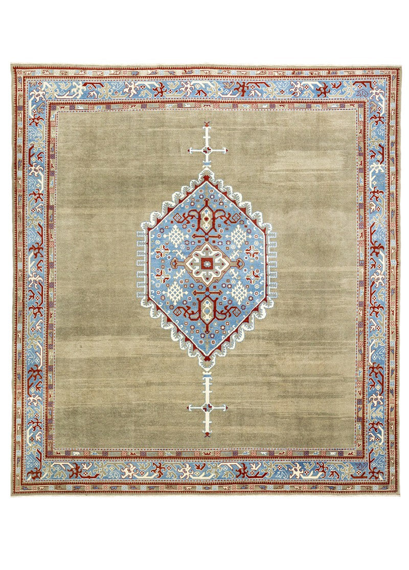 Soho Antiq-İnay Madalyon Desenli Uşak Halısı 407x450 Cm-Halı-1-Milagron.com