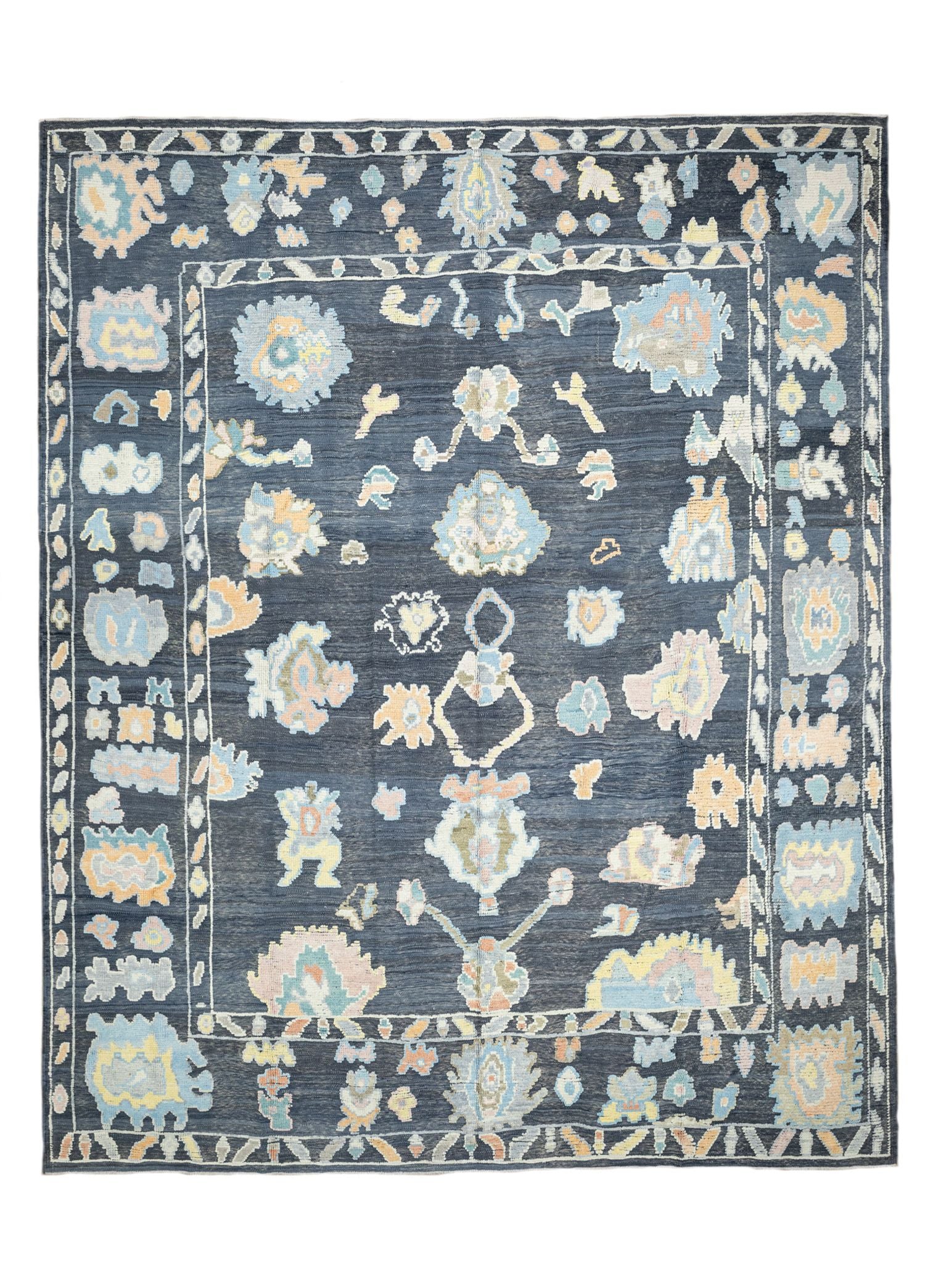 Soho Antiq-Jean Uşak Desenli El Dokuma Büyük Yün Halı 376x456 Cm-Halı-1-Milagron.com