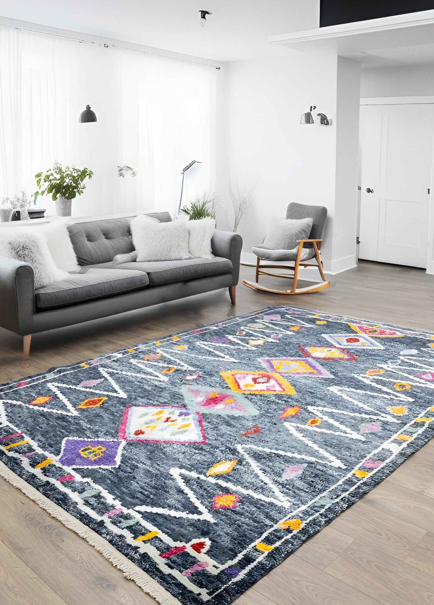 Soho Antiq-Kacem Moroccan Tarzı El Dokuma Shaggy Halı 200x290 Cm-Halı-2-Milagron.com