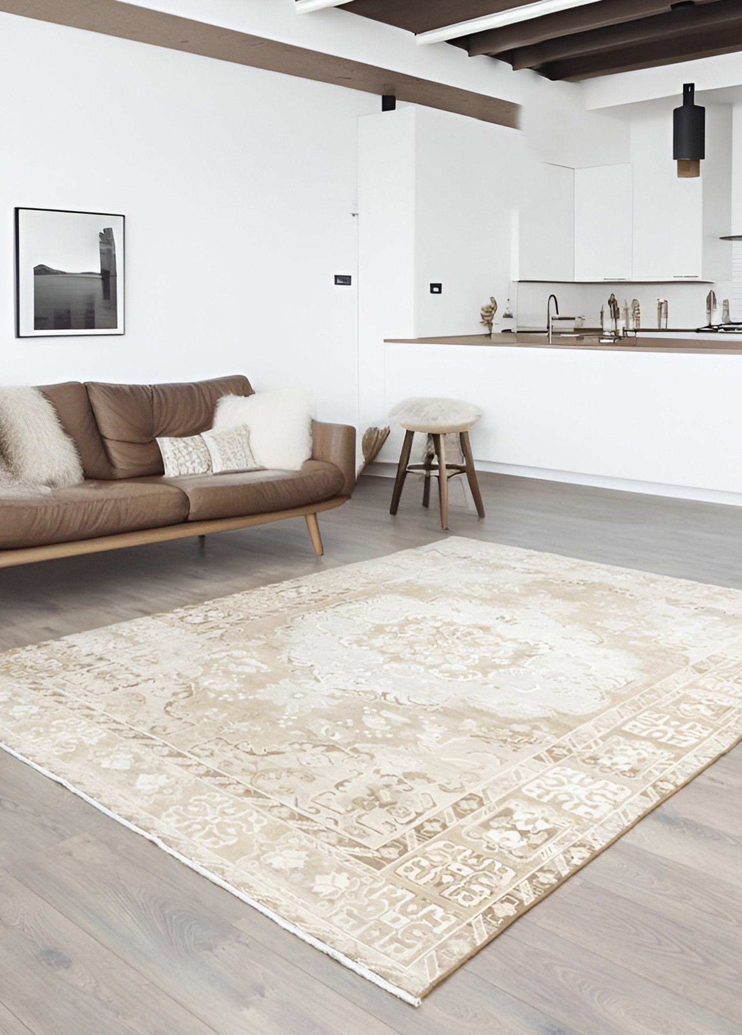 Soho Antiq-Kunter Abrajlı El Dokuması Yün Kars Halısı 216x290 Cm-Halı-2-Milagron.com