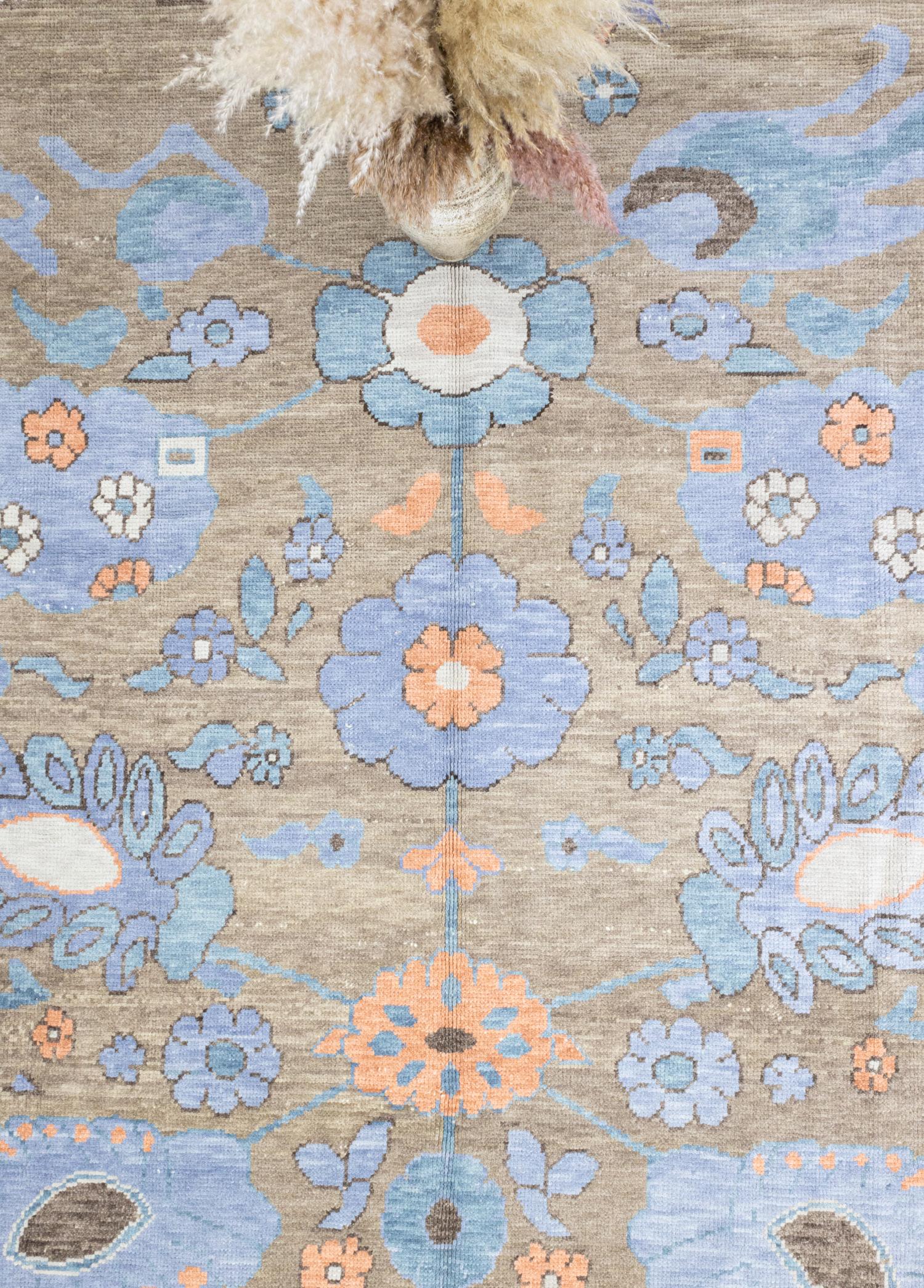 Soho Antiq-Likya çiçek Desenli El Dokuma Yün Halı 290x455 Cm-Halı-4-Milagron.com