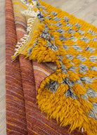 Soho Antiq-Lilyum Dama Desenli El Dokuma Yün Shaggy Halı 159x205 Cm-Halı-6-Milagron.com