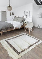 Soho Antiq-Mayar Bordürlü Natural Shaggy Halı 131x170 Cm-Halı-2-Milagron.com