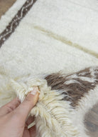 Soho Antiq-Mayar Bordürlü Natural Shaggy Halı 131x170 Cm-Halı-4-Milagron.com