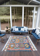 Soho Antiq-Mimoza Etnik Desenli El Dokuma Yün Kavak Kilim 111x125 Cm-Halı-2-Milagron.com