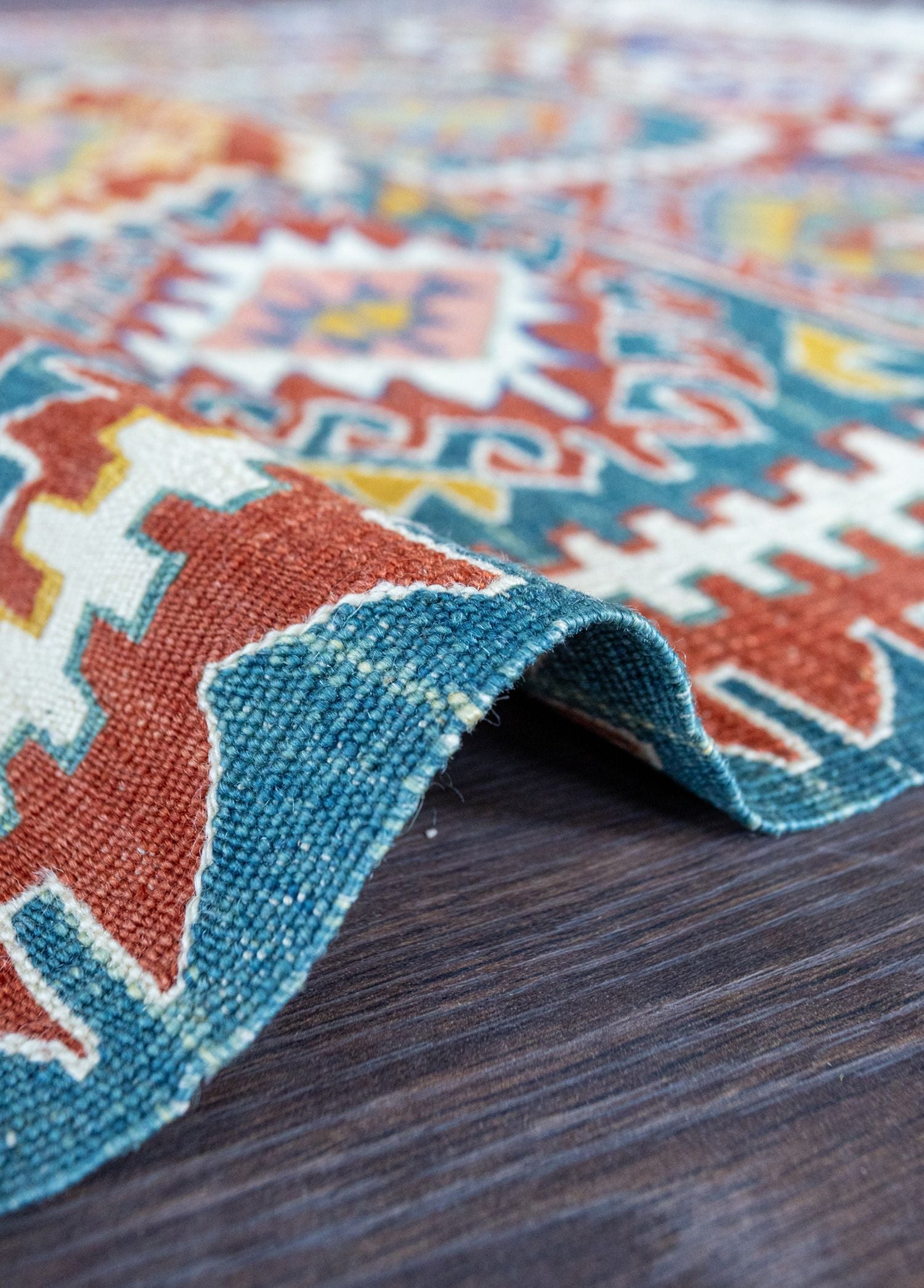 Soho Antiq-Mimoza Etnik Desenli El Dokuma Yün Kavak Kilim 111x125 Cm-Halı-5-Milagron.com