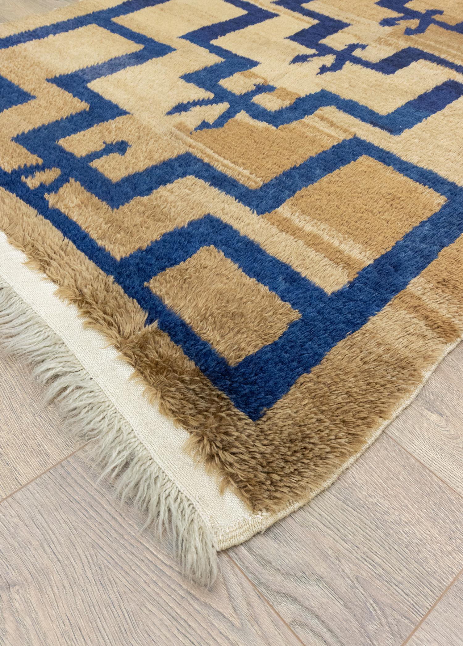 Soho Antiq-Oymalı İlkel Desenli El Dokuma Yün Halı 114x180 Cm-Halı-3-Milagron.com