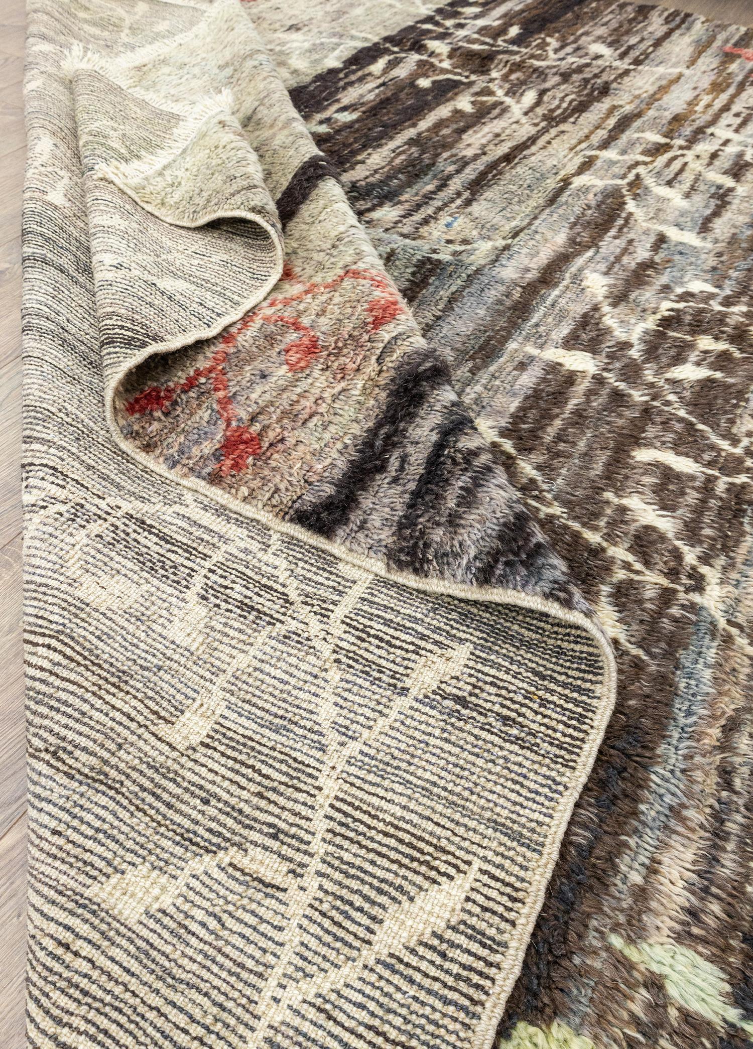 Soho Antiq-Paiva Floral Abrajlı El Dokuma Shaggy Halı 231x272 Cm-Halı-6-Milagron.com