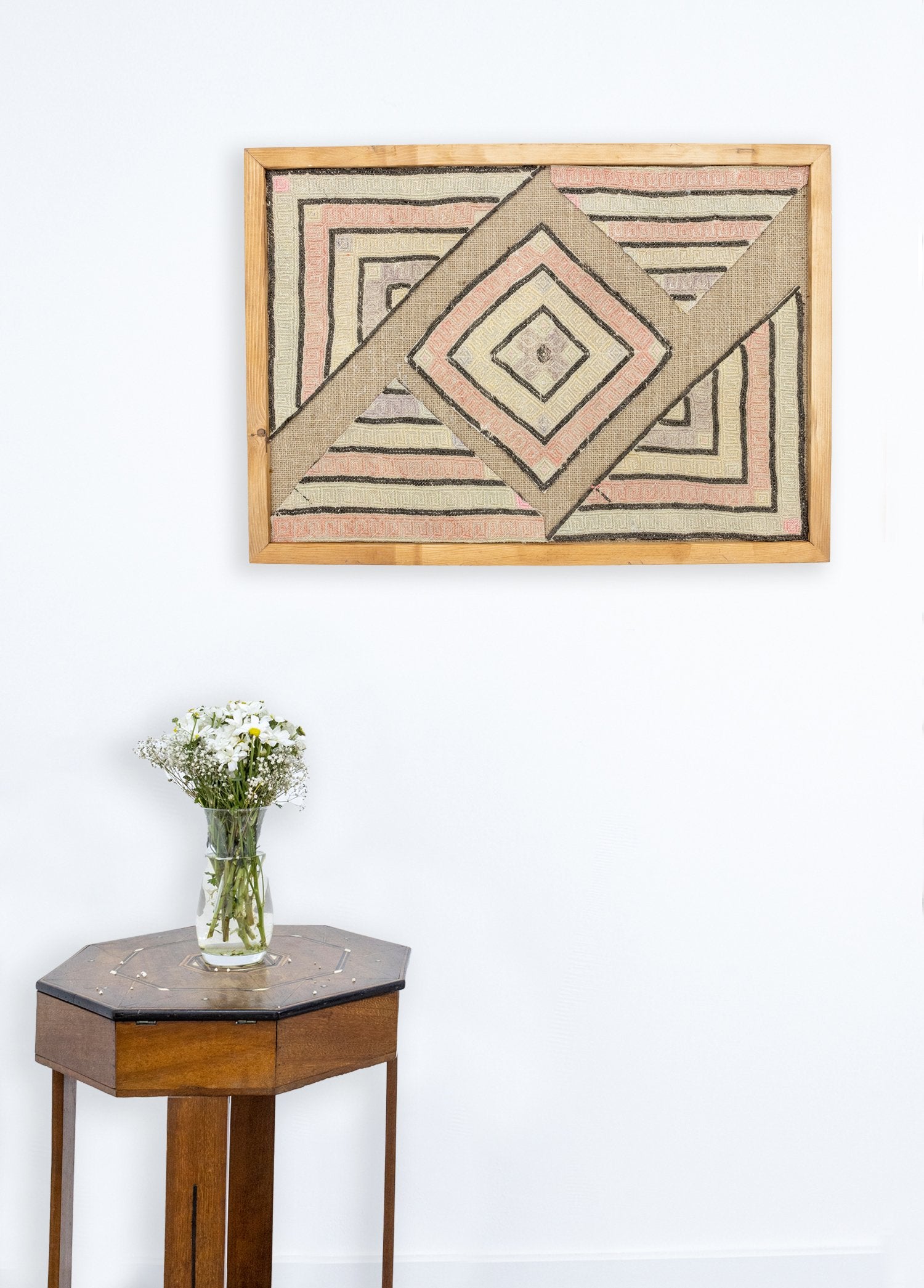 Soho Antiq-Perni Geometrik Halı Motifli Duvar çerçevesi 70x50 Cm-Halı-2-Milagron.com