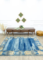 Soho Antiq-Ravil Modern Abrajlı El Dokuma Mavi Halı 178x230 Cm-Halı-2-Milagron.com