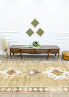 Soho Antiq-Royal El Dokuma Kahverengi Yün Kars Halısı 175x312 Cm-Halı-2-Milagron.com