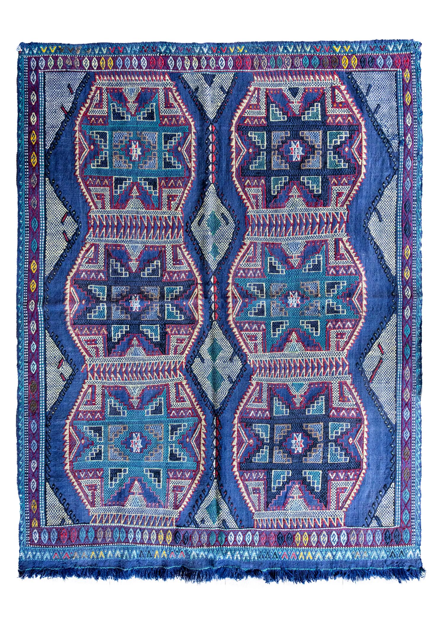 Soho Antiq-Sara Yıldız Desenli El Dokuma Cicim Yün Kilim 134x178 Cm-Halı-1-Milagron.com
