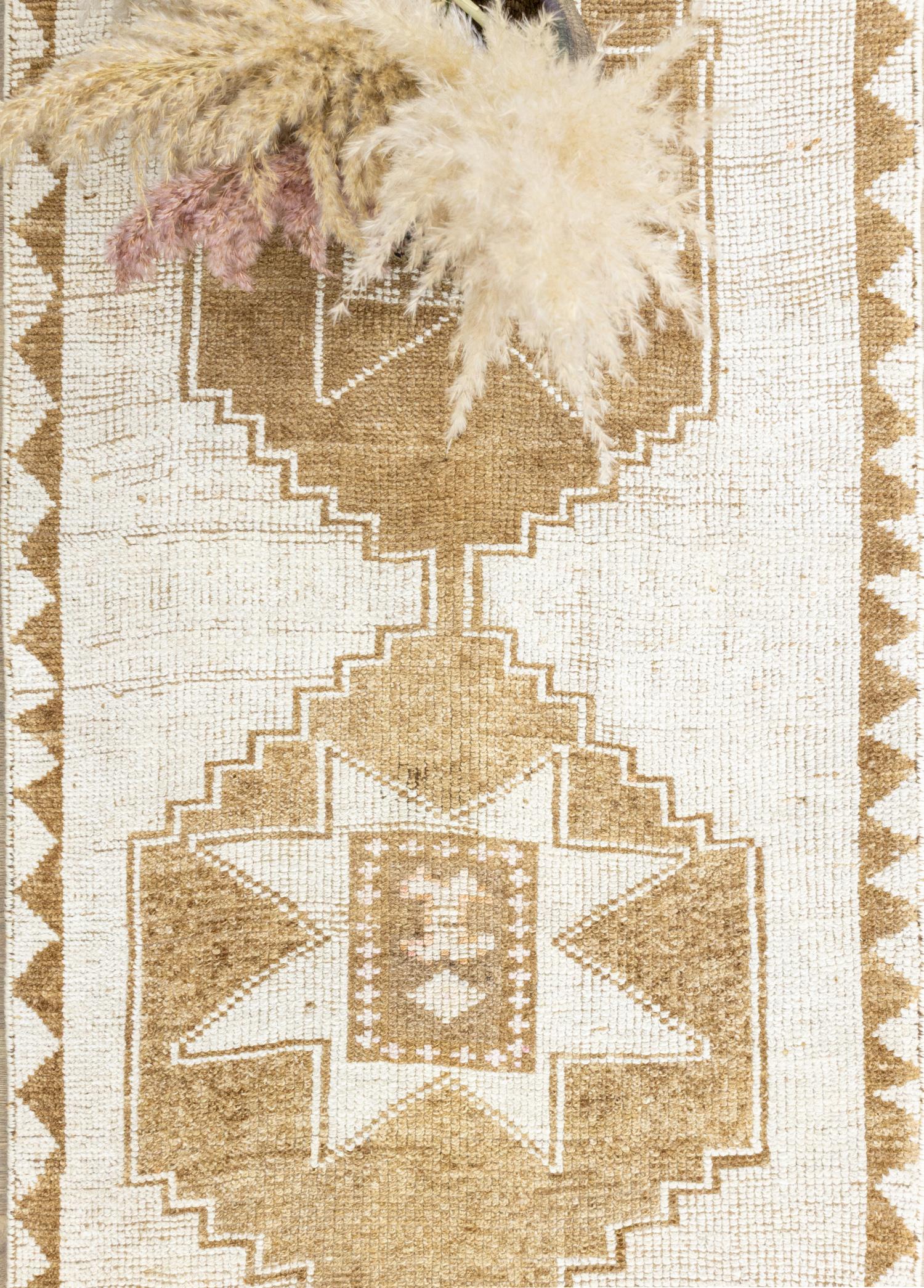 Soho Antiq-Sazoba Geometrik Motifli Herki Yün Yolluk 91x360 Cm-Halı-4-Milagron.com