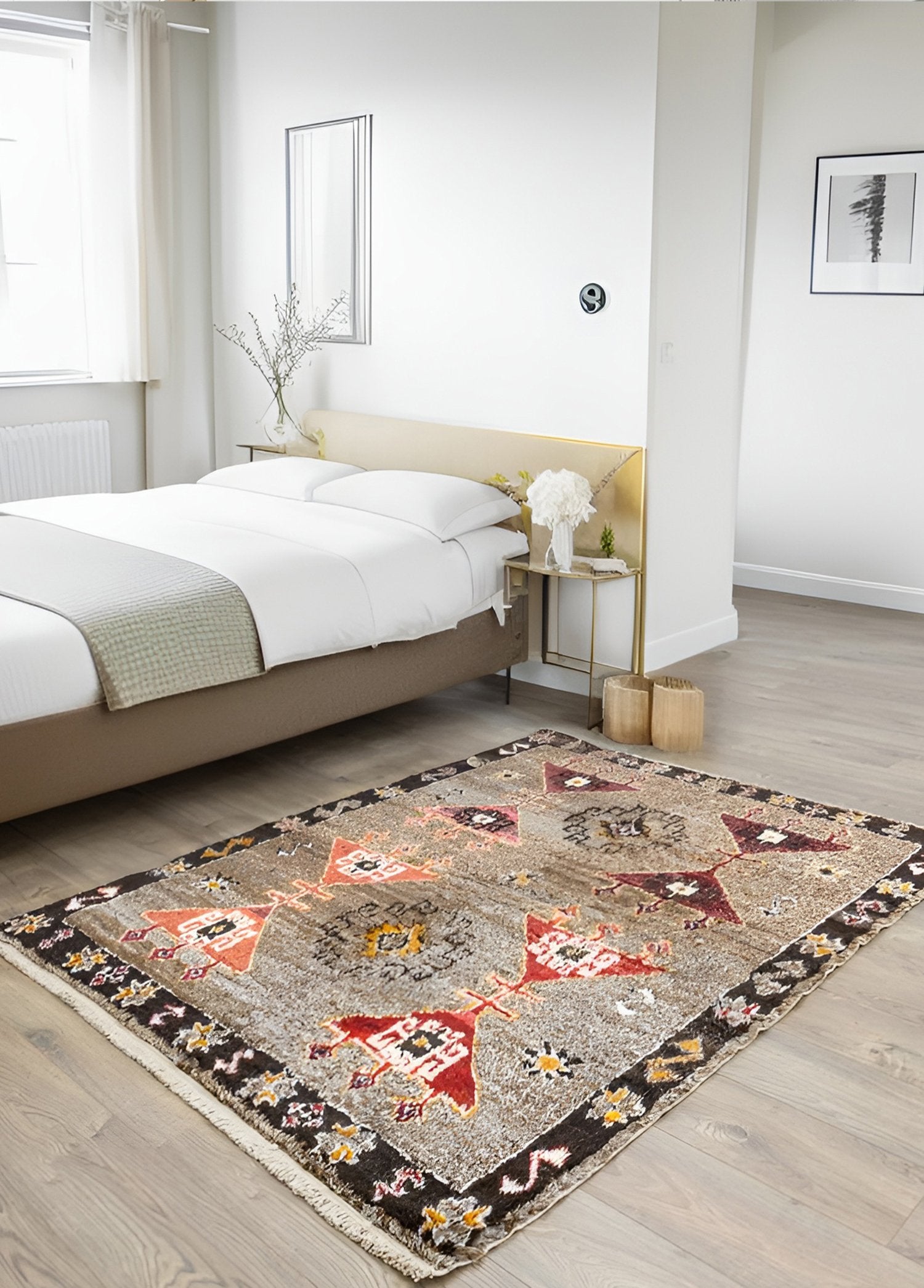 Soho Antiq-Tagged İlkel Desenli Shaggy Yün Halı 152x191 Cm-Halı-2-Milagron.com