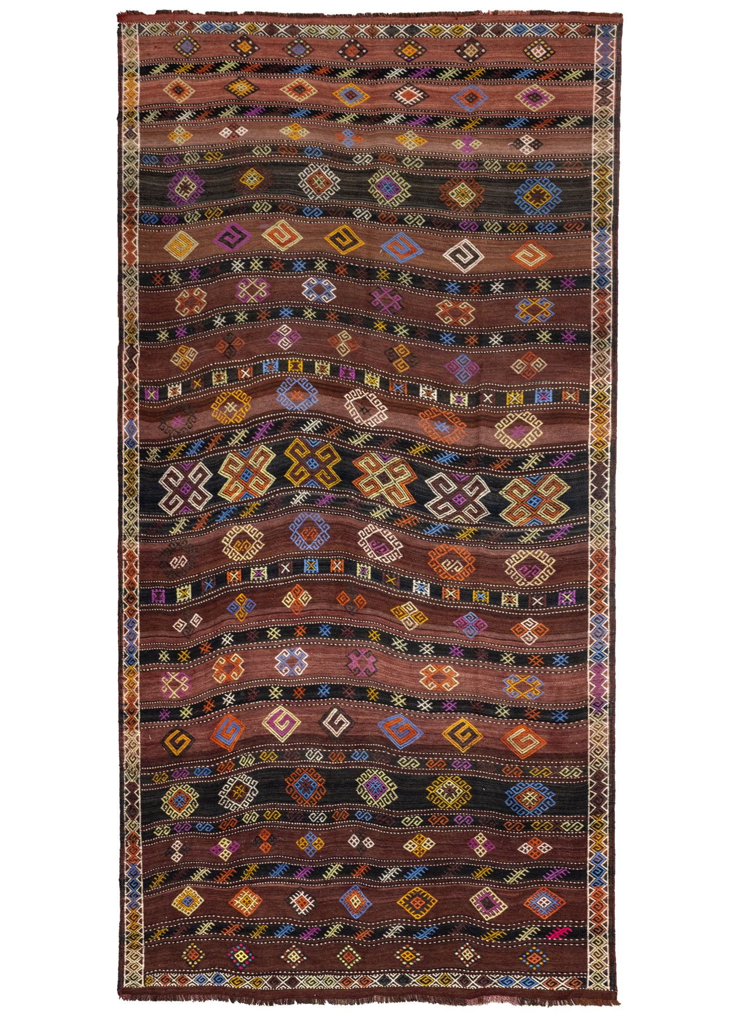 Soho Antiq-Tamilla Etnik Desenli El Dokuma Cicim Kilim 204x375 Cm-Halı-1-Milagron.com