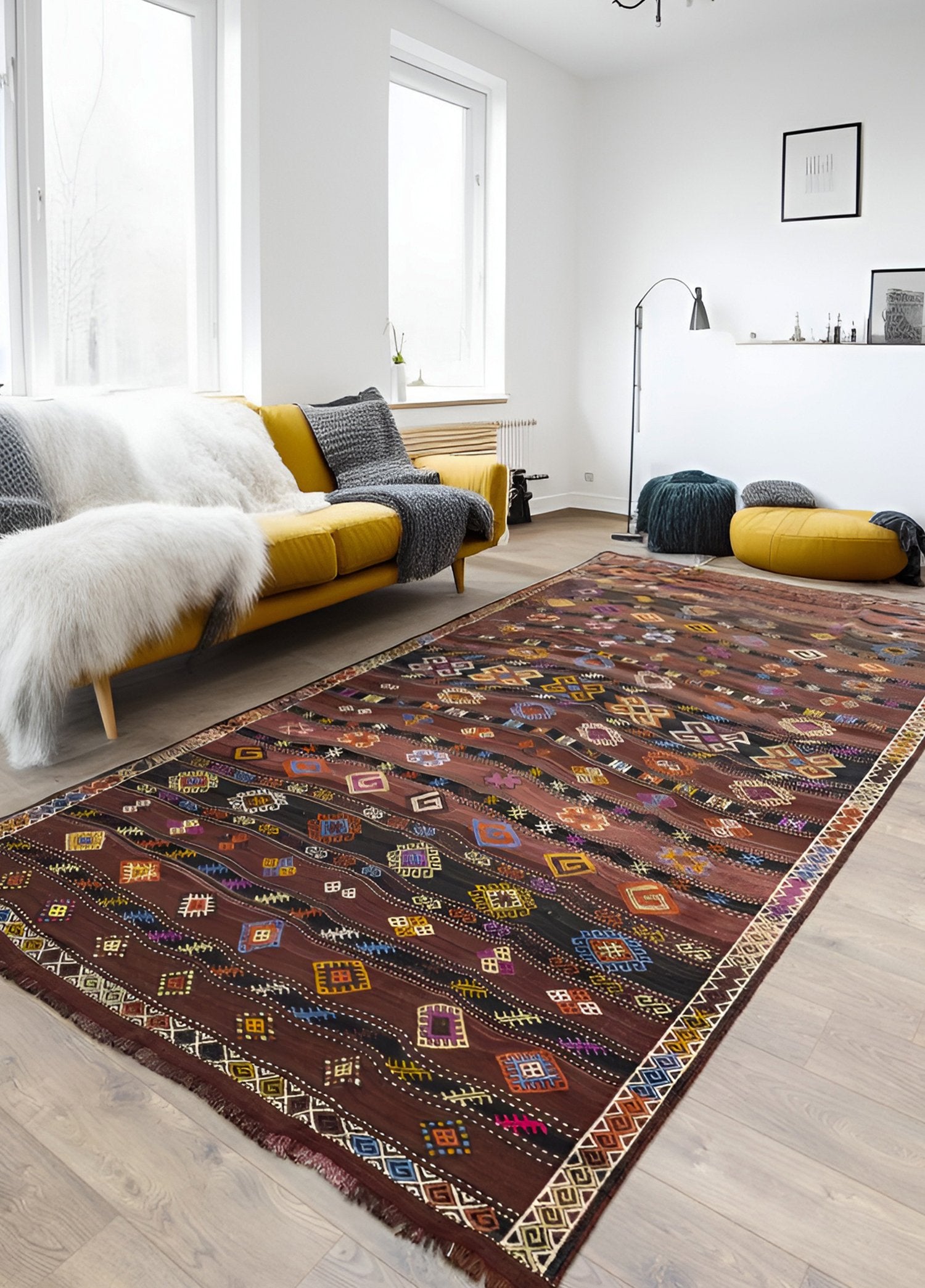 Soho Antiq-Tamilla Etnik Desenli El Dokuma Cicim Kilim 204x375 Cm-Halı-2-Milagron.com