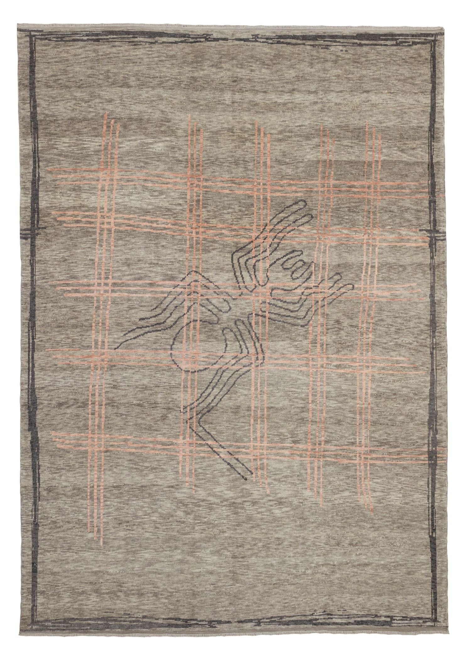 Soho Antiq-Tan Tan El Dokuma Modern Figürlü Yün Halı 281x382 Cm-Halı-1-Milagron.com