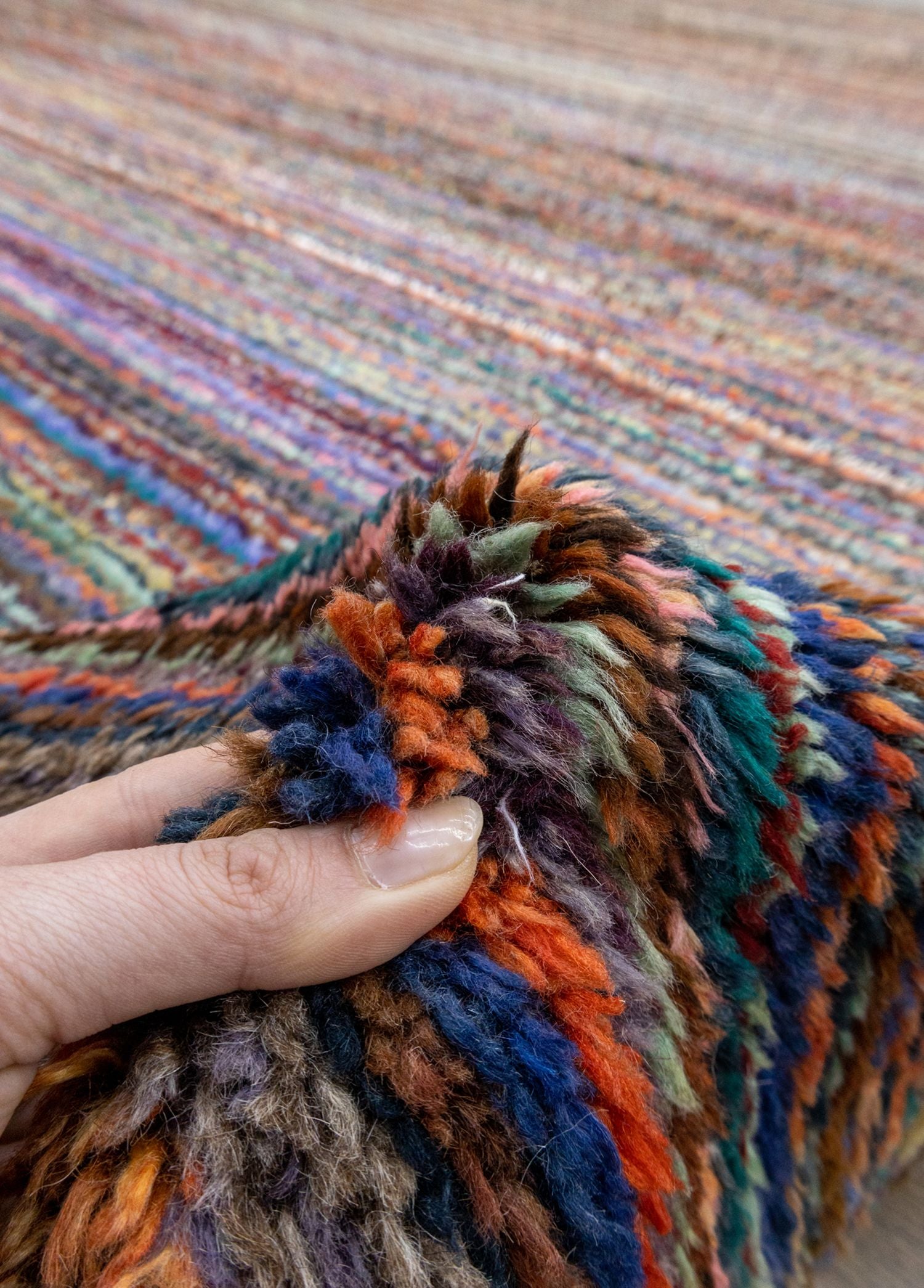 Soho Antiq-Tiznit El Dokuması Bohem Rengarenk Yün Halı 232x322 Cm-Halı-4-Milagron.com