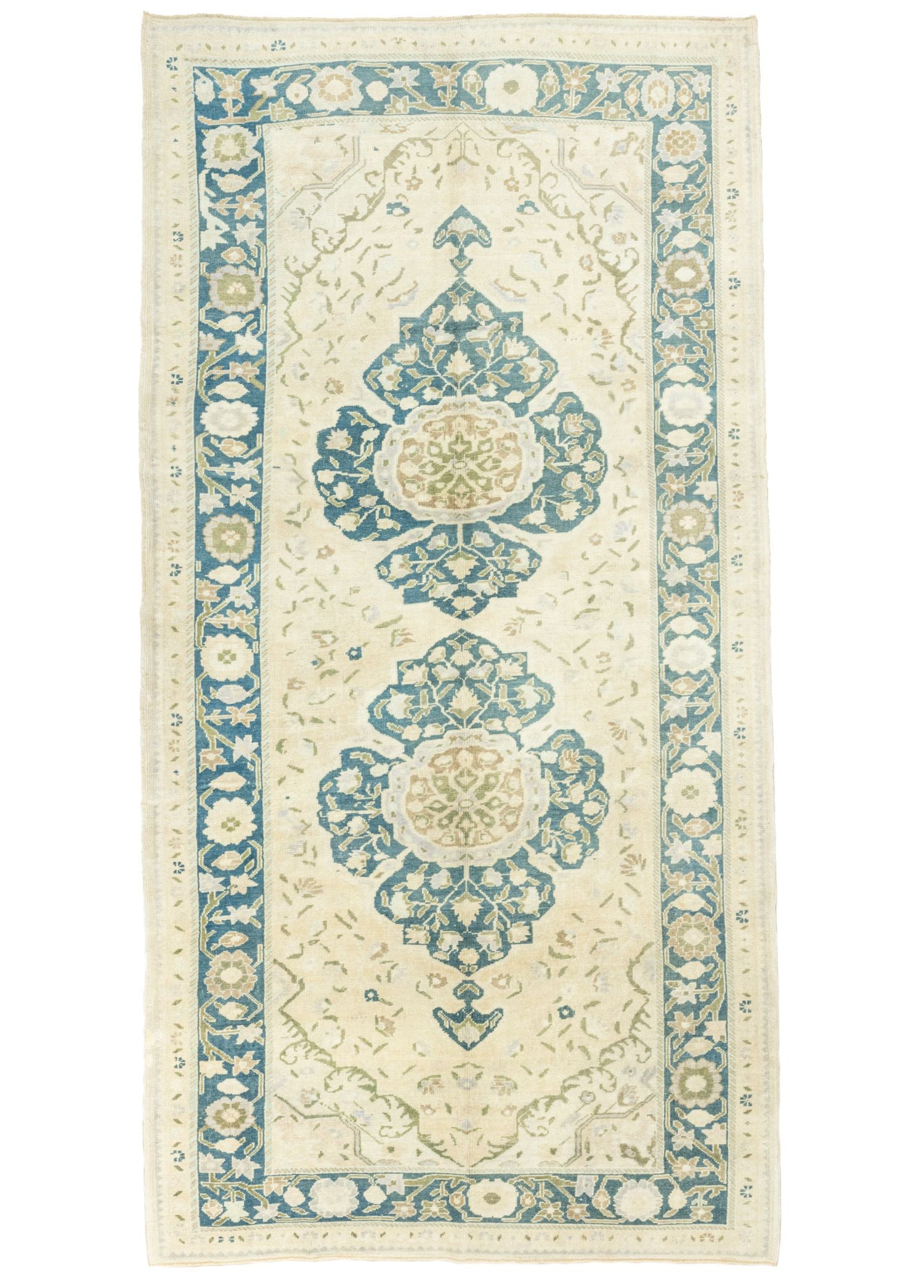 Soho Antiq-Tunay Floral Desenli El Dokuma Yün Halı 167x354 Cm-Halı-1-Milagron.com