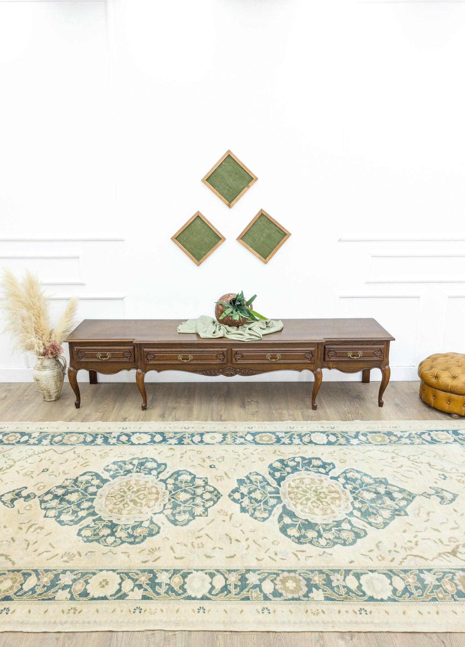 Soho Antiq-Tunay Floral Desenli El Dokuma Yün Halı 167x354 Cm-Halı-2-Milagron.com