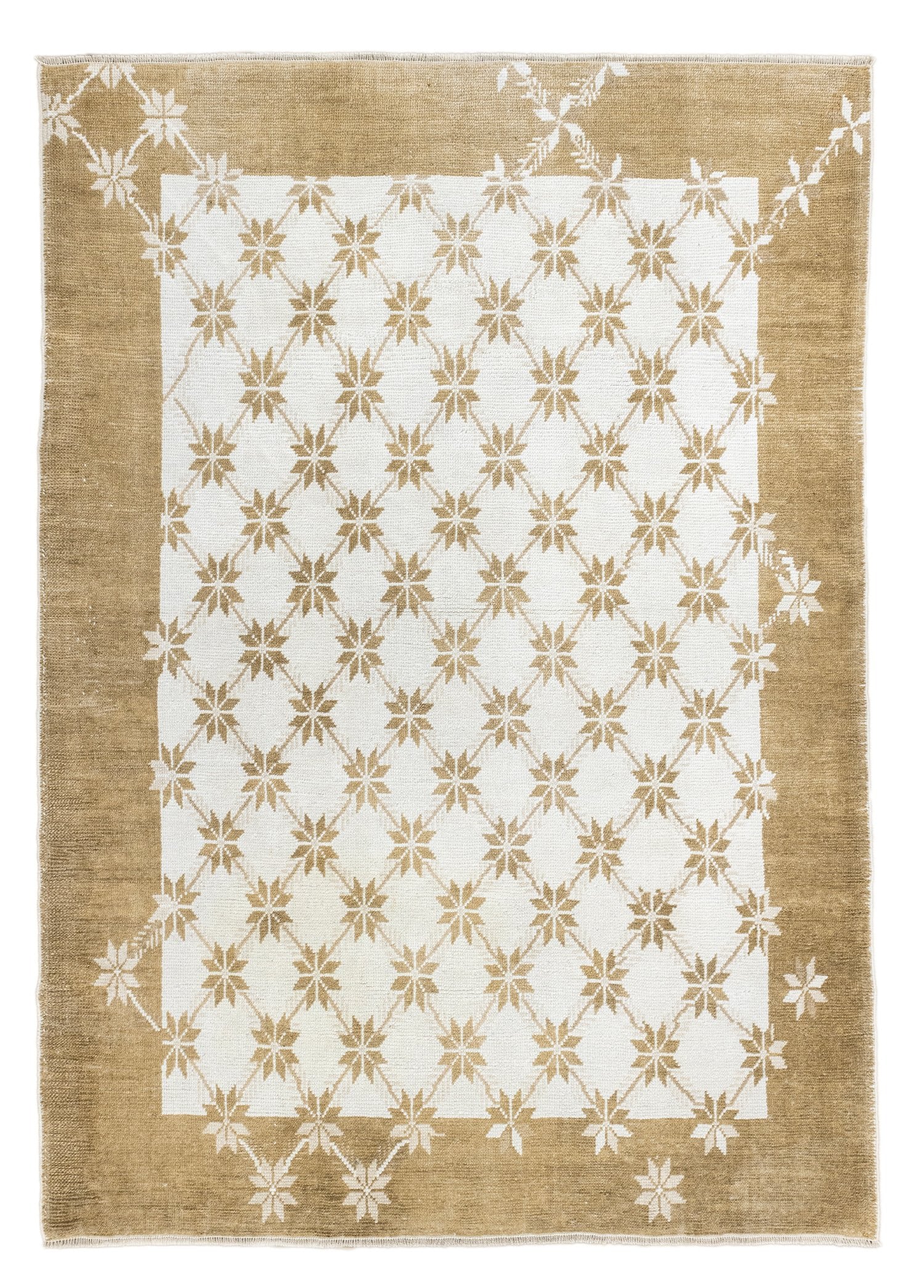 Soho Antiq-Yula çiçek Desenli El Dokuma Yün Uşak Halısı 199x281 Cm-Halı-1-Milagron.com