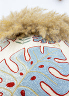 Soho Antiq-Zafir Yaprak Desenli İpek Kırlent 50x50 Cm-Yastık-3-Milagron.com