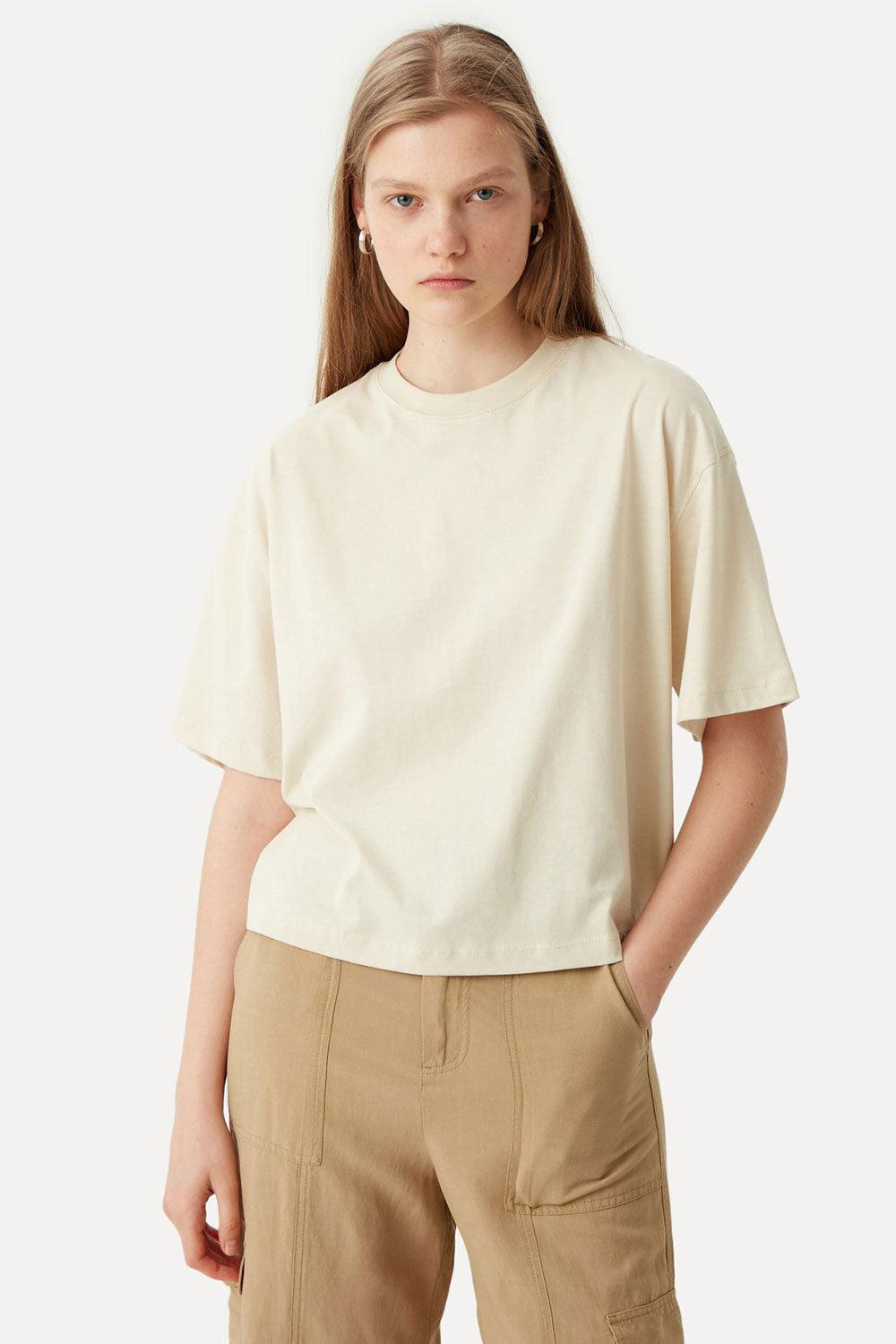 WWF Market-Wild Free Beautiful Oversize Crop T-Shirt - Bej-T-Shirts-5-Milagron.com