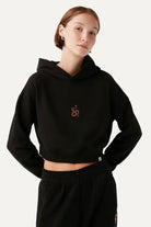 WWF Market-Yılan Crop Hoodie - Siyah-Sweatshirts & Hoodies-2-Milagron.com